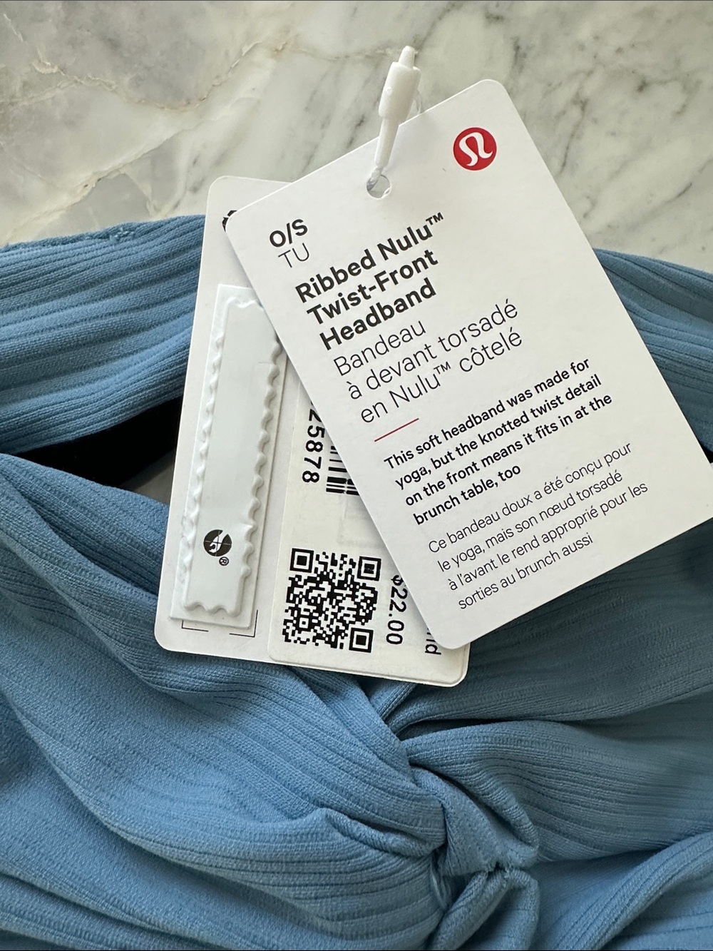 lululemon athletica Ribbed Nulu Twist-Front Headband — Utility Blue - Picture 2 of 5